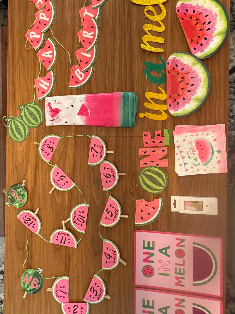 “One in a Melon” Party Decorations Set - Pink & Green